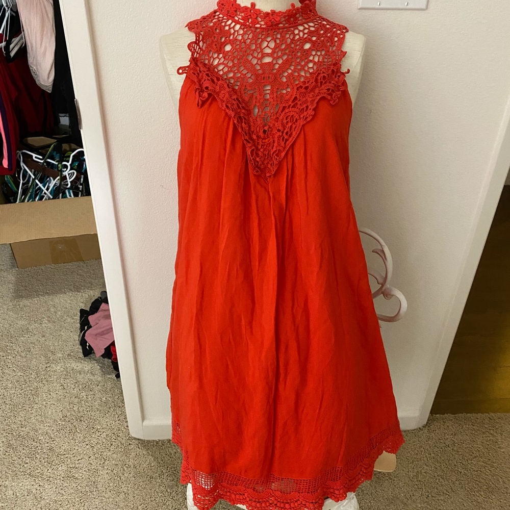 Red dress with lace front❤️